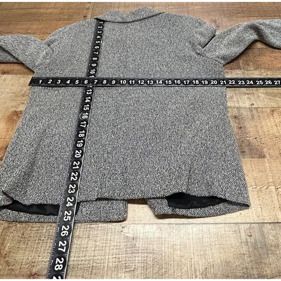 J Jill Blazer Womens 16 Gray Tweed Single Breasted Button Front Career Jacket - Picture 7 of 12